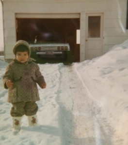 Here I am in my snowy driveway.