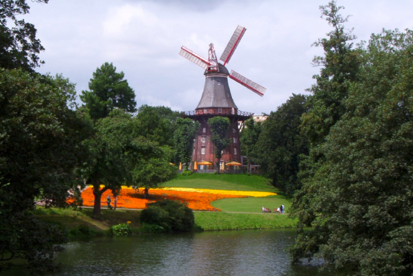 windmill in germany royalty free photo